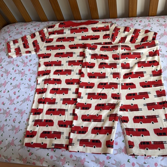 NEW Hanna Andersson Fire Truck Short Johns Pajamas Size 14/16 160 - Picture 5 of 6